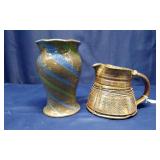 Joe Reinhart NC Catawba Swirl vase, & Pitcher