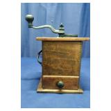 Wooden Cast Iron Coffee Grinder Featuring Dovetail