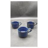 3 "Blue Ridge" Iron Mountain Stoneware Coffee Cups