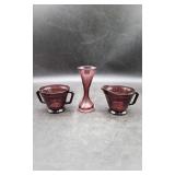 Hazel Atlas1930s "Moderntone" Purple Glass Set