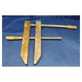 Large Wooden Hand-Screw Clamp