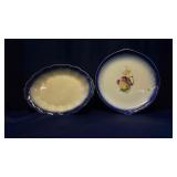 2 Flow Blue Serving Platters