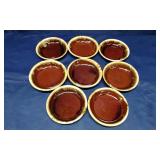 8 McCoy Brown Drip glaze Pottery Bowls,