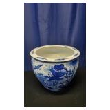 Chinese Blue and White Porcelain Fishbowl Planter