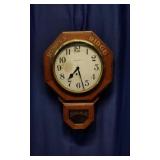 Ingraham Oak Drop Octagon Wall clock