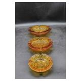 3 Anchor Hocking Amber Soreno Glass Ashtrays
