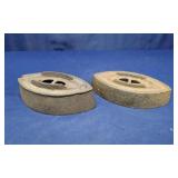 2 Antique Cast Iron Sad Iron Doorstops