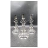 1870 Ripley Roman Glass Cnadlesticks