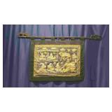 Thai Burmese Hand-Embroidered Kalaga Tapestry