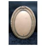 Antique Oval Gilt Wood Mirror W / Eagle & USA