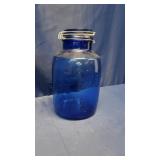 Mills Bakery 4-Quart Cobalt Blue Glass Canister