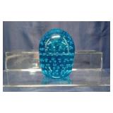 Blue Hand-Blown Art Glass Paperweight