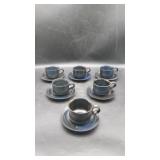 "Blue Ridge" Iron Mountain 6 Saucers & 6 Mugs