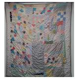 65.5"X77" Hand-Stitched Crazy Quilt