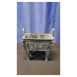 Chinese Bronze "Fang Ding" Censer Tetrapod Vessel
