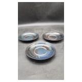 3 "Blue Ridge" Iron Mountain Stoneware Saucers