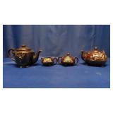 Japanese Moriage Redware Tea Set