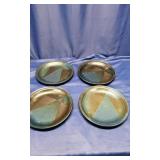 4 "Blue Ridge" Iron Mountain Stoneware Plates