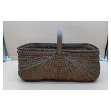 Handwoven Gathering Basket/Wooden Handle