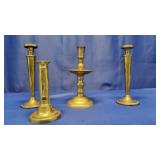 4 Brass Candestick Holders/ Candles