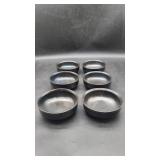 6 "Blue Ridge" Iron Mountain Stoneware Sauce Bowls