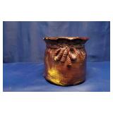 Brown Burlap Sack Ceramic Planter Pot