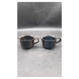 2 "Blue Ridge" Iron Mountain Stoneware Creamers