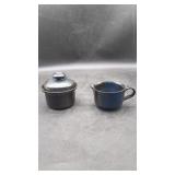 "Blue Ridge" Iron Mountain Stoneware Sugar&Creamer
