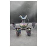 Fenton Black Amethyst Carnival Water Set