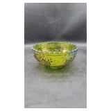 "Imperial Grape" Green Carnival Glass Bowl