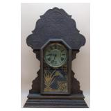 1900 Pressed Oak Kitchen Mantel Clock