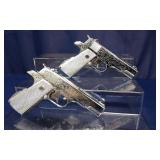 2 Chrome-Finished M1911 Toy Cap Guns