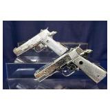 2 Chrome-Finished M1911 Toy Cap Guns