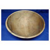 Wooden Turned Bowl With Folk Art  Pincones