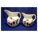 2 Watt Pottery "American Red Bud" Pitchers