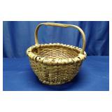 Woven Wood Plint Gathering Basket with Handle