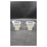 Fenton Moonstone Hobnail Opalescent Creamer & Suga