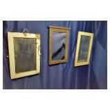 3 Wooden Wall Mirrors