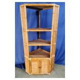 Etagere Rattan Corner Bookshelf