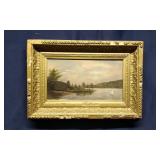 19th Century Style Luminous Landscape Oil Painting