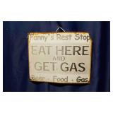 "Fannys Rest Stop" Adversting Sign