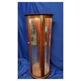 Demilune Lighted Curio Display Cabinet