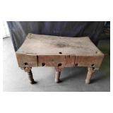 Six-Leg Soild Hardwood Butcher Block Table