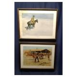 2 Framed Frederic Remington Western Art Prints