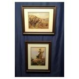 2 Framed Frederic Remington Western Art Prints