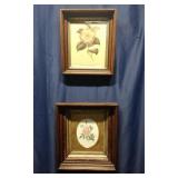 2 Floral Prints With Eastlake Walnut Frames