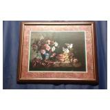 Classical Still Life Print-Roses & White Doves