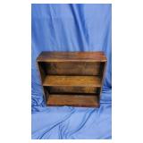 Dark Stained   Pine 2-Shelf Low Bookcase
