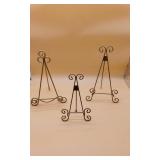 3 Assorted Brass-Tone Metal Display Easels