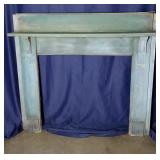 Green Wooden Fireplace Mantel Surround